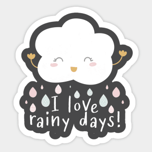 I Love Rainy Days Sticker